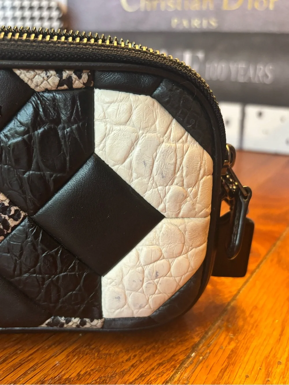Coach Canyon Quilt Exotic Embossed Leather Crossbody 66140